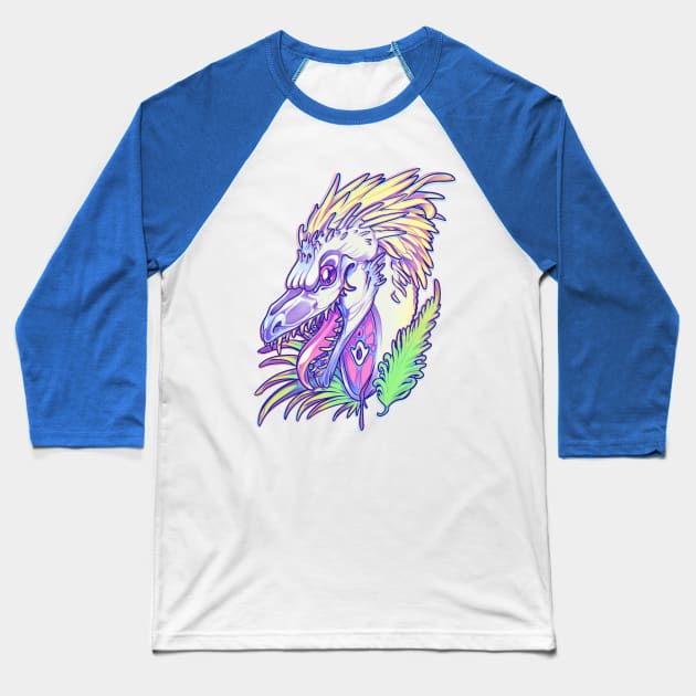 Ghost Raptor Baseball T-Shirt by Jugglingdino